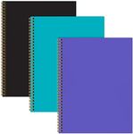 8.5x11" Fashion Spiral Notebook, 3-Pack, 120 Pages, College Ruled (Solid)