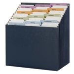 Smead Stadium File, 12 Pockets, Tear Resistant Gusset, Letter Size, Navy, Alphabetic/Daily/Monthly/Household Labels (70211)