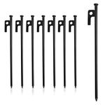 Steel Tent Stakes, 8 Pcs Heavy Duty Tarp Pegs for Seabeach Awning, Canopy, Shelter and Outdoor Camping Tent (7.8 inch)