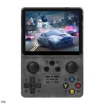 Play with Us R35S Retro Video Game Console 64GB Mini Handheld Gameboy Built in 8000+ Classic Games + PSP Games 3.5-inch IPS Screen Dual 3D Joystick - Transparent Black