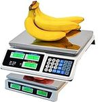 66 lb Electronic Price Computing Scale Computing Commercial Food Meat Produce Electronic Counting Weight Lb/g/Kg with Large Display and Rechargeable Battery