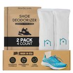 NonScents Shoe Deodorizer 2-Pack (4 Count) - Odor Eliminator, Air Freshener, Smell Absorber, Scent Remover for Shoes, Gym Bags, Soccer Cleats, Closets, Pet Area, Reusable - Shoe Deodorant