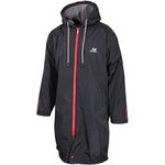 ZONE3 Polar Fleece Parka Robe Jacket (Black/Red, Medium)