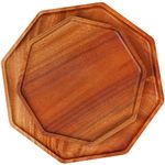 VieWood Octagon Square Trays Set of 2 | Serving Bread Plates for Fruit Salad Platter Vegetable Food Dish, Dishes Snack, Dessert, Fruit Serving Dishes, Unbreakable Classic Charger Plates (2, 8-10 in)