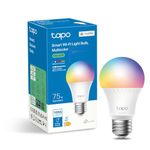 Tapo Matter Smart Wi-Fi LED Bulb, Multicolours, E27, 8.6W, Energy Monitoring, Works with Apple HomeKits, Amazon Alexa and Google Home, Colour-Changeable, No Hub Required (Tapo L535E) [Energy Class E]