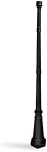 Gama Sonic Universal Outdoor Lamp Post for Solar Lights, Black Cast Aluminum Pole with 3" Fitter Mount, 79" Tall,GS-DP55F-BLK
