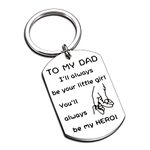 Dad Gifts for Fathers Day Keychain from Daughter Teen Girls Birthday Gift for Daddy Husband Father in Law from Wife Wedding Christmas Stepdad Tag for Men Papa Thanksgiving Valentine Stocking Stuffer