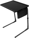 Totnz TV Tray Table, Folding TV Dinner Table Comfortable Folding Table with 3 Tilt Angle Adjustments for Eating Snack Food, Stowaway Laptop Stand,Black