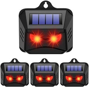 Solar Nocturnal Animal Repeller, 4 Pack Animal Deterrent Devices with Red LED Light, Waterproof Predator Repellent Outdoor, Deer Coyote Fox Skunk Rabbit Repellent for Garden Yard Farm Chicken Coop