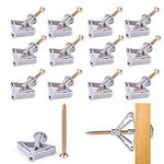 100 Pcs Plasterboard Wall Plugs and Screws Plasterboard Wall Plugs Expansion Tube Plastic Anchors Aircraft Butterfly Type Heavy Plasterboard Cavity Wall Fixings for TV Wall (50Anchor + 50Screw)