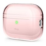 elago Transparent Case Compatible with Apple AirPods Pro 2nd Generation, Shock Resistant, Gel Adhesive Strip Included, Wireless Charging, Reduce Yellowing (Charming Pink)