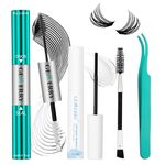 GEMERRY Lash Bond and Seal 12ML Waterproof Bond and Seal Eyelash Glue Lash Clusters Glue Lash Glue for DIY Lash Extensions at Home Lash Remover Lash Tweezers Lash Kit