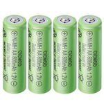 CICMOD AA Rechargeable Solar Light Batteries 4 Pack 1.2V 600mAh NiMH for Outdoor Garden Decorative Lights