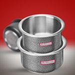 Flixbloom Cook Plus Serve Hard Anodised Induction Base | Gas Stove Friendly Kitchen Cookware | Deep Cooking Tope/Patila/Bhagona/Container Utensil (Tope Without Lid, 1L+3L Utensil Pack)