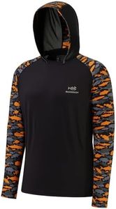 BASSDASH Men’s UPF 50 Performance Fishing Shirt Cooling Hoodie Camo Long Sleeve FS17M