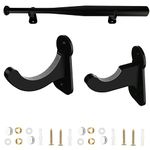 Cosmos 1 Set Acrylic Baseball Bat Wall Mount Holder Stand Horizontal Baseball Bat Display Rack Hanger Softball Bat Wall Mount for Memorabilia & Collectible, Fits to 2-5/8” Barrel (Solid Black)