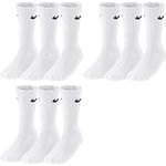 Nike Sx4508 001 Men's/Women's Socks, White/Pack of 3, 46