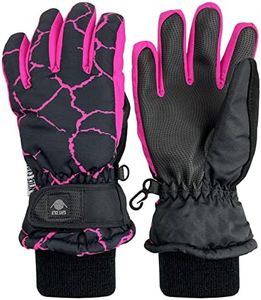 N'Ice Caps Kids Thinsulate Waterproof Warm Winter Snow Ski Gloves, Pink Lava, 10-12 Years