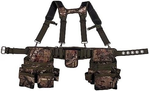 Bucket Boss - Camo Tool Belt with Suspenders, Tool Belts - Original Series (85035), Multicolor, 52”