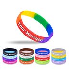 25 Personalized Silicone Wristbands Bulk Custom Rubber Bracelets Customized for Events, Party, Motivational Gifts, Awareness, Birthday (Rainbow, Youth/7“)