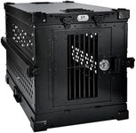 K9 Kennel Boss - Heavy Duty Fully Collapsible Powder-Coated Aluminum Dog Crate - Small (Black)