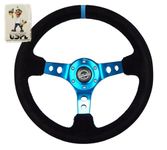 NRG Innovations Reinforced Steering Wheel RST-006S-BL + U.S. Performance Lab Air Freshener