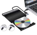 CDL TECH External DVD Drive, USB 3.0 Portable +/-RW, DVD Player for CD ROM Burner Compatible with Laptop Desktop PC Windows Linux OS Apple Mac Black