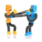 SANTALON Bendable Robot Figures, Flexible Robot, Telescopic Suction Cup Robot Toy, Pop Tubes, Fidget Tubes Sensory Toys for Girls Boys (Multicolor) (2 Pieces)