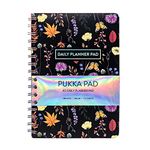 Pukka Pad, A5 Undated Daily Planner Pad 115 Sheets of 80GSM Paper with Daily Schedule, to-Do List, and Notes/Sketches Sections – 21 x 15cm, Black