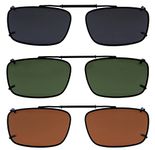 Eyekepper Grey/Brown/Green Lens 3-pack Clip-on Polarized Sunglasses 56x34MM