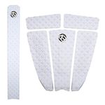 AQUBONA Arch Bar Traction Pad 5+1 Piece EVA Surfboard Deck Traction Pads with Kicker for Stomp Skimboards, Surf Boards, Funboard, Fish Board/White Blue