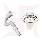 Swastik Plastic Waste Coupling for Sink/Wash Basin with PVC Waste Pipe for Wash Basin/Kitchen Sink, 4 Inch (Silver)