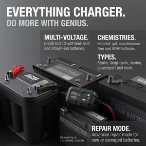 NOCO GENIUS5 5A Smart Battery Charger – 6V/12V Portable Maintainer