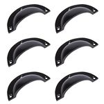 Hammer & Tongs Curved Cabinet Drawer Pull - W95mm x H46mm - Black - Pack of 6 - Home Cupboard Door Knob Handles Screws Included