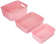 Entisia Multipurpose Storage Smart Baskets - 3 Pcs Set Perfect Under Self Storage Basket for Storage, Plastic Smart Design Basket for Fruits, Vegetables, Magazines, Cosmetics, Clothes, Bottle, Shampoo