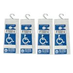 Handicap Placard Holder 4PCS Clear Disabled Parking Permit Placard Protective Mirror Tag Holder for Auto