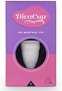 DivaCup Model 1 Menstrual Cup, Frosted White