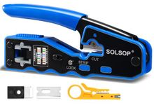 Solsop RJ45 Crimp Tool Pass Through Crimper Cat5e Cat5 CAT6 Crimping Tool