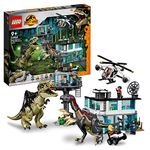 LEGO 76949 Jurassic World Giganotosaurus & Therizinosaurus Attack with 2 Dinosaur Toy Figures, ATV Car, Helicopter, Garage & 6 Minifigures, Gifts for Kids, Boys and Girls