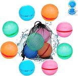 Reusable Water Balloons for Kids 8 Pack, Magnetic Fast Self Sealing Water Balls For Kids Toddler, Girls and Boys Ages 3-12 Years Old, Pool Toys, Summer Beach Toys for Outdoor Activities