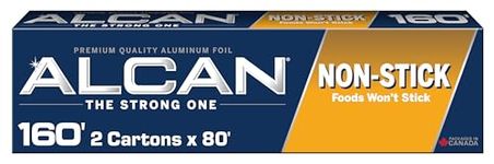 ALCAN Aluminum Foil Non-Stick Baking, 12 Inches x 80 Feet 2-count (Pack of 2), Silver