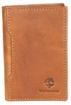 WILD MUSTANG RFID Leather Credit Card Holder for Men Women. Slim Minimalist Leather Wallet (Sandstone Bi-fold)