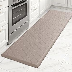 FYATHM Kitchen Mat Cushioned Anti Fatigue for Floor, Non-Slip Waterproof Comfort Rug for Kitchen Sink, Standing Desk & Laundry, 17.3"x60", Khaki