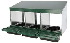 Kerbl 73143 Laying Nest for Chickens with Inclined Base with Ventilation Holes Easy Cleaning 3 Compartments L x W x H 79 x 52 x 43.5 cm Legkammer)