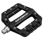 RockBros Lightweight Mountain Bike Pedals Nylon Fiber Bicycle Platform Pedals for BMX MTB 9/16