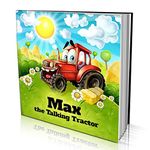 Personalized Story Book by Dinkleboo -"The Talking Tractor" - for Kids Aged 0 to 8 Years Old - A story about your child being a red tractor that never stops talking!