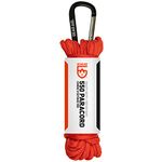 GEAR AID 550 Paracord and Carabiner, 7 Strand Utility Cord for Camping and Survival, Orange, 30 ft