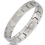 Smarter LifeStyle Elegant Surgical Grade Steel Men's Wide Link Stylish Bracelets for Men, Adjustable - 4 Colors to Choose from – Mens Jewelry, Mens Bracelets Metal (Silver Men's Bracelet)