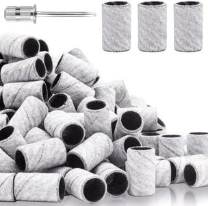 240Grit Nail Sanding Bands for Nail Drill, 100Pcs Fine Grit Nail Sanding Bands for Nail Drill with 3/32” Nail Sanding Bit for Natural Nail, Sanding Band for Nail Drill Set for Manicure & Pedicure