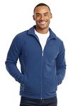 Men's Polar Fleece Zip Up Jacket (XL, Denim)